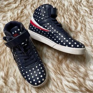 Fila high top stars & stripes boys sz 4 sneaker